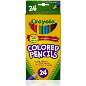 crayola colored pencils long 24 in a pack, case of 36