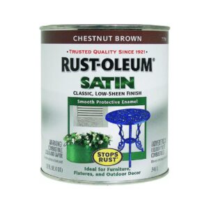 rust-oleum 7774-502 stops rust satin enamel, chestnut brown, 1 quart