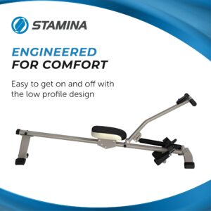 Stamina Inmotion Hydraulic Rower Machine with Smart Workout App - Rowing Machine with Adjustable Resistance for Home Gym Fitness - Up to 250 lbs Weight Capacity