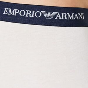 Emporio Armani Men's 2 Pack Cotton Trunk, White/Marine, Medium