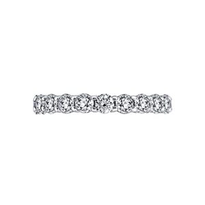 Amazon Essentials Platinum-Plated Sterling Silver All-Around Band Ring set with Round Infinite Elements Cubic Zirconia (2 cttw), Size 7 (previously Amazon Collection)