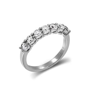 amazon collection platinum-plated sterling silver 7-stone ring made with infinite elements cubic zirconia (1 cttw), size 7