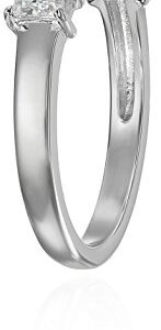 Amazon Essentials Platinum-Plated Sterling Silver Infinite Elements Cubic Zirconia 1 cttw Princess Ring,Size 7 (previously Amazon Collection)