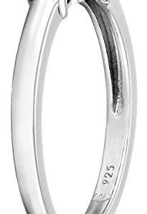 Amazon Essentials Platinum-Plated Sterling Silver Round 3-Stone Ring made with Infinite Elements Cubic Zirconia (2 cttw), Size 8 (previously Amazon Collection)