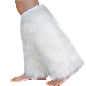 Faux Fur Leg Warmer,Warm Soft Cozy Fuzzy Leg Warmer Boot Cuff Cover for Women Party Costumes