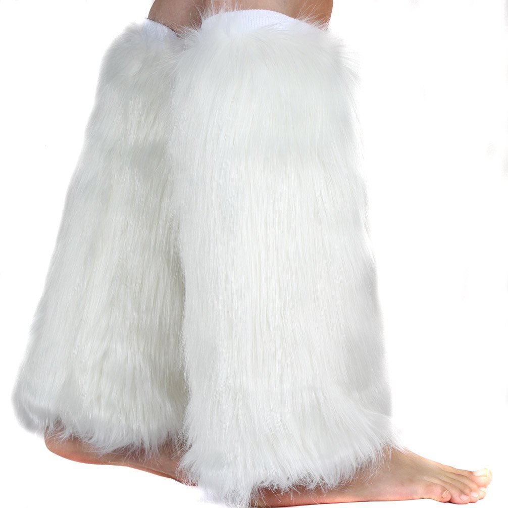 Faux Fur Leg Warmer,Warm Soft Cozy Fuzzy Leg Warmer Boot Cuff Cover for Women Party Costumes