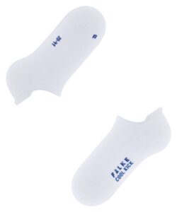 falke unisex cool kick sneaker socks, breathable, cooling effect, polyester, ankle length, everyday colorful sock, white (white 2000), 10.5-11.5, 1 pair