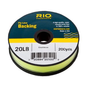 rio fly line backing dacron, 200yd fly fishing backing line, 20lb size, chartreuse color