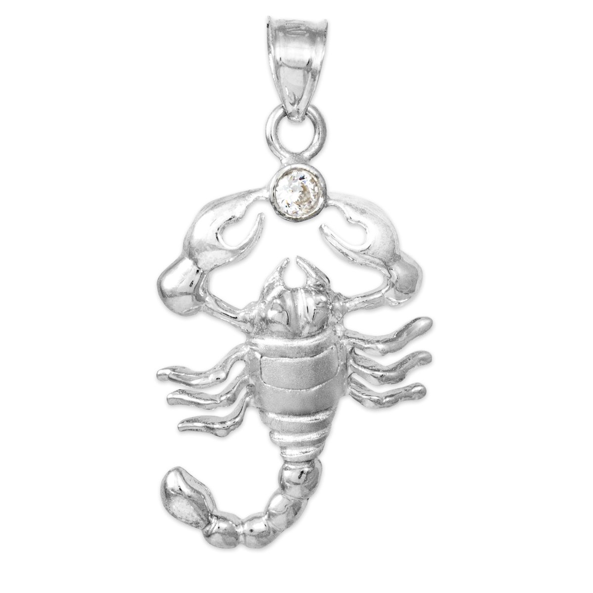 Sterling Silver Solitaire Scorpion Pendant