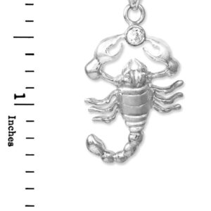 Sterling Silver Solitaire Scorpion Pendant