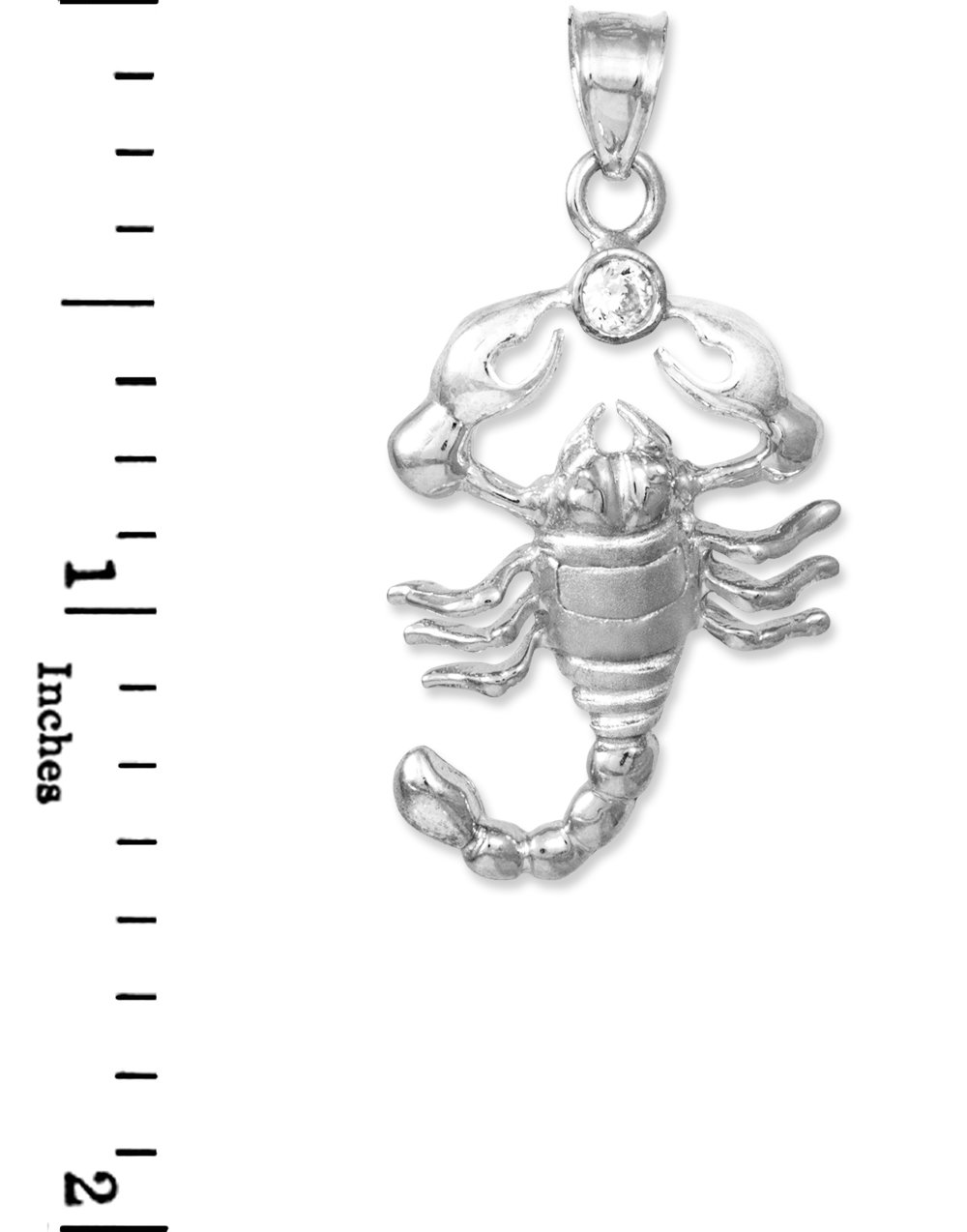 Sterling Silver Solitaire Scorpion Pendant