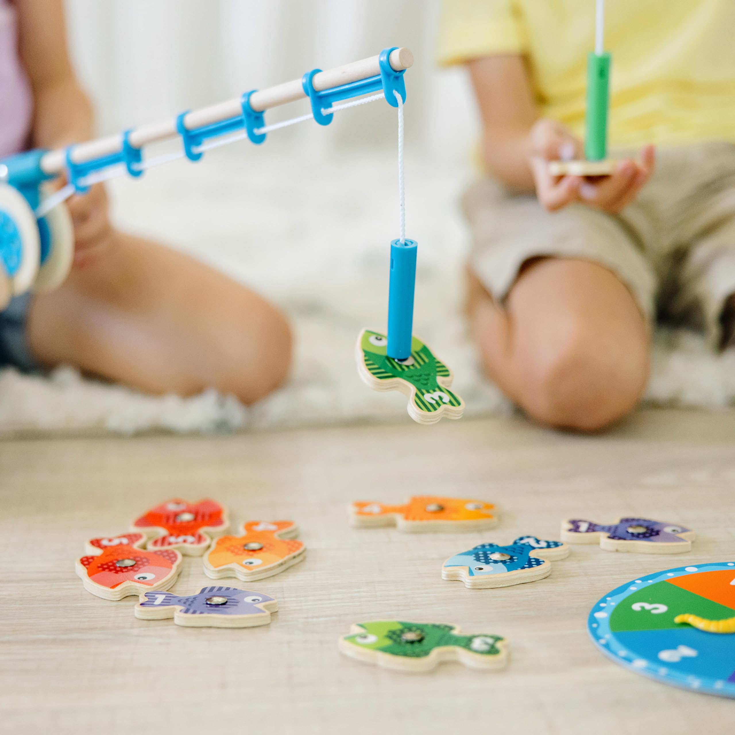 Melissa & Doug Catch & Count Wooden Fishing Game With 2 Magnetic Rods