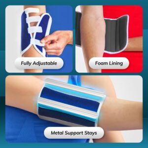 BraceAbility Elbow Stabilizer Brace | Elbow Immobilizer Splint & Arm Straightener for Sleeping at Night to Treat Inflammation, Injuries, Fractures, Cubital Tunnel & Ulnar Nerve Pain (Medium)