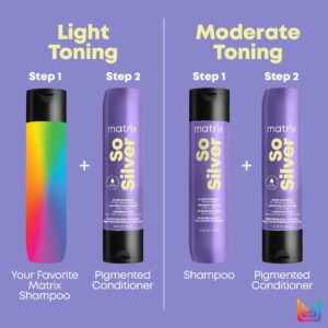 Matrix So Silver Purple Shampoo| Color Depositing & Toning | Refreshes Hair & Neutralizes Yellow Tones | For Blonde and Silver Hair | For Color Treated and Natural Hair | Salon Shampoo