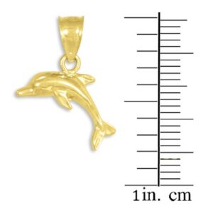 Sea Life Collection 10k Yellow Gold High Polish Jumping Dolphin Pendant