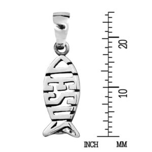 AeraVida Jesus Fish Ichthys Christian Symbol .925 Silver Pendant or Charm