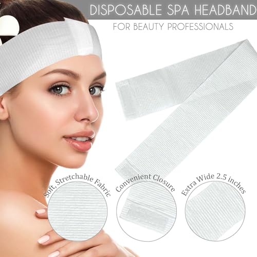 APPEARUS 100 Ct. Disposable Spa Facial Headbands with Convenient Closure