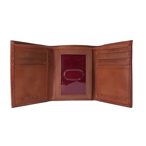 Rawlings Baseball Stitch Trifold Wallet Brown