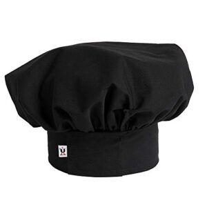 uncommon threads unisex twill chef hat, black, one size