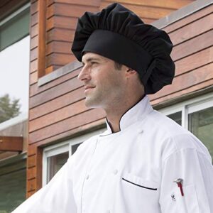 Uncommon Threads Unisex Twill Chef Hat, Black, One Size