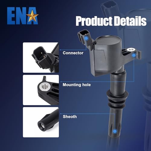 ENA Ignition Coil Pack Compatible with Ford Mercury Mustang Expedition Explorer F150 F250 F350 F450 F550 Super Duty Mark LT Navigator Mountaineer 4.6L 5.4L 6.8L Replacement for DG511 C1541 FD508