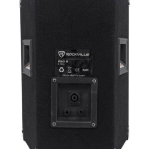 Rockville RSG8 8” 300W 2-Way 8 Ω Passive DJ/Pro PA Speaker, Pole Mountable, Black