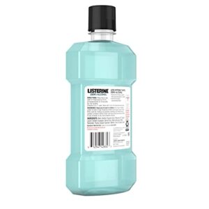 Listerine Mouthwash, Zero Alcohol, Germ Killing, Less Intense Formula, Bad Breath Treatment, Alcohol Free Mouth Wash for Adults; Cool Mint Flavor, 500 mL (Pack of 6)