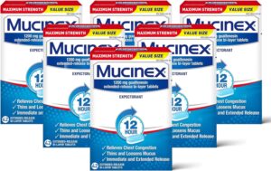 mucinex maximum strength 12-hour chest congestion expectorant tablets, 42 ct (pack of 6)