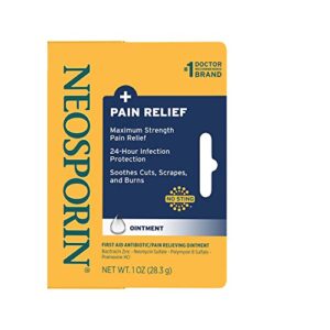 Neosporin First Aid Antibiotic Ointment Maximum Strength Pain Relief, 1-Ounce (Pack of 6)