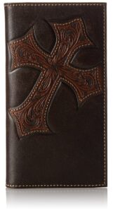 nocona belt co. men's nocona diagnol cross embose rodeo, brown, one size