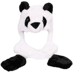 Simplicity Panda Animal Hats with Long Scarf 3 in 1 Multifunction Warm Hats