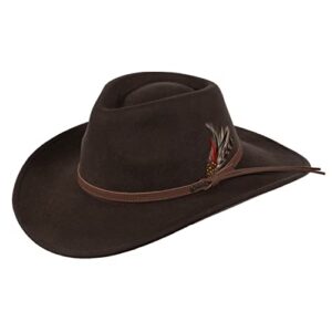 outback trading men's cooper river upf 50 water-resistant australian wool western cowboy hat, brown, medium