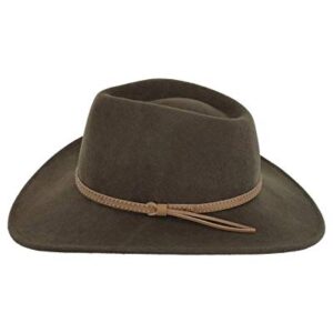 Outback Trading Men's Cooper River UPF 50 Water-Resistant Australian Wool Western Cowboy Hat, Brown, Medium