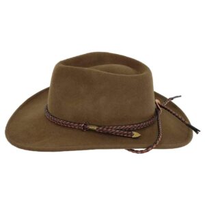 Outback Trading Company Men's Standard 1392 Broken Hill UPF 50 Water-Resistant Crushable Australian Wool Western Cowboy Hat, Brown, Large