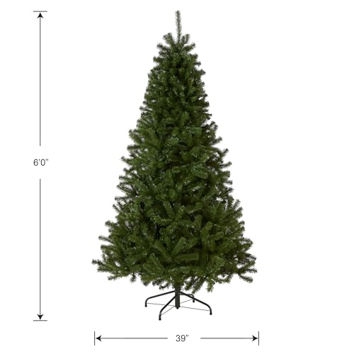 National Tree Company Artificial Full Christmas Tree, Green, North Valley Spruce, Includes Stand, 6 Feet