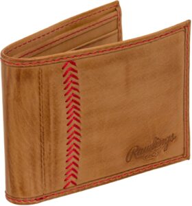 rawlings men's baseball stitch bifold, tan, one size