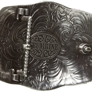 Nocona Men's Crumrine Silver Bison Scaloped Buckle, One Size