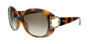 salvatore ferragamo salvatore ferragamo women's sunglasses sf668s, brown, 57