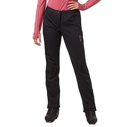 Swix Women's Standard Lillehammer Insulated Windproof Water-Resistant Breathable Stretchy Active Pants, Black, Large