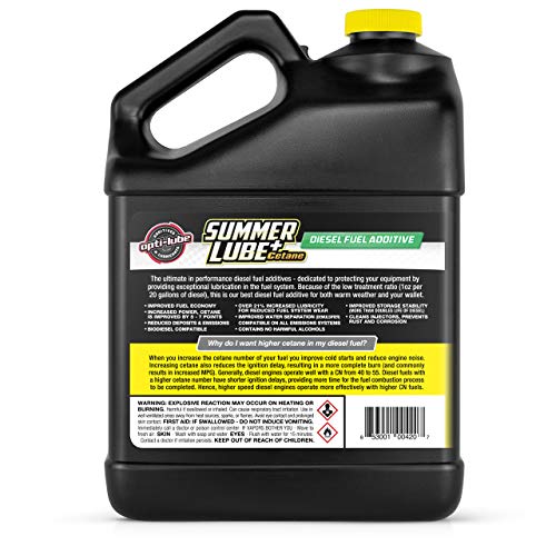 Opti-Lube Summer+ Cetane Formula Diesel Fuel Additive: 1 Gallon with Accessories (HDPE Plastic Hand Pump and 2 Empty 4oz Bottles) Treats up to 2,560 Gallons