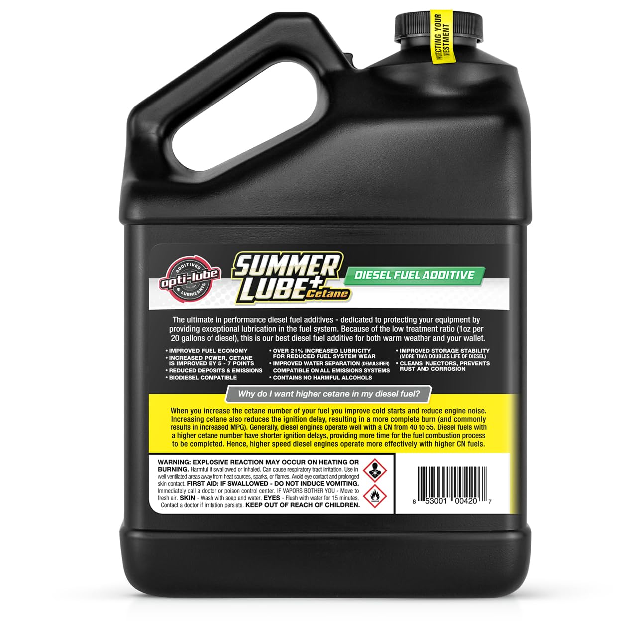 Opti-Lube Summer+ Cetane Formula Diesel Fuel Additive: Gallon (1 Gallon - Treats 2560 Gallons)