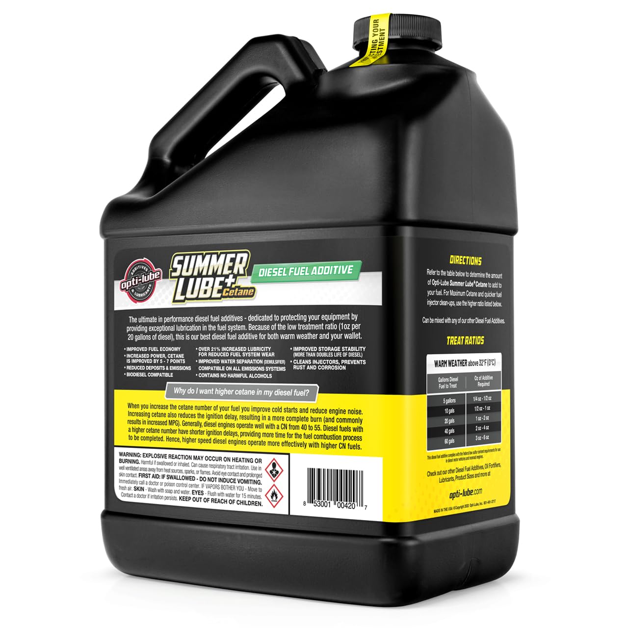 Opti-Lube Summer+ Cetane Formula Diesel Fuel Additive: Gallon (1 Gallon - Treats 2560 Gallons)