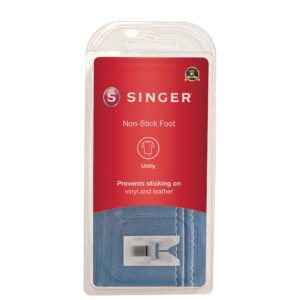 Singer | Non-Stick Foot Snap-On Presser Foot for Low-Shank Sewing Machines, White (2500262)