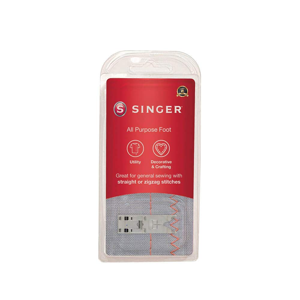 SINGER | All Purpose Presser Foot, Utility & Decorative Stitches, Wide Needle Slot Up to 7mm Stitch Width - Sewing Made Easy