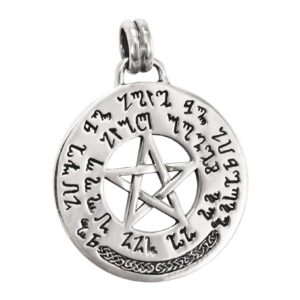 moonlight mysteries sterling silver pentacle theban prosperity prayer talisman pendant