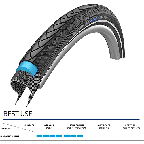 Schwalbe Marathon Plus Tire - 20 x 1.75, Clincher, Wire, Black/Reflective, Performance Line