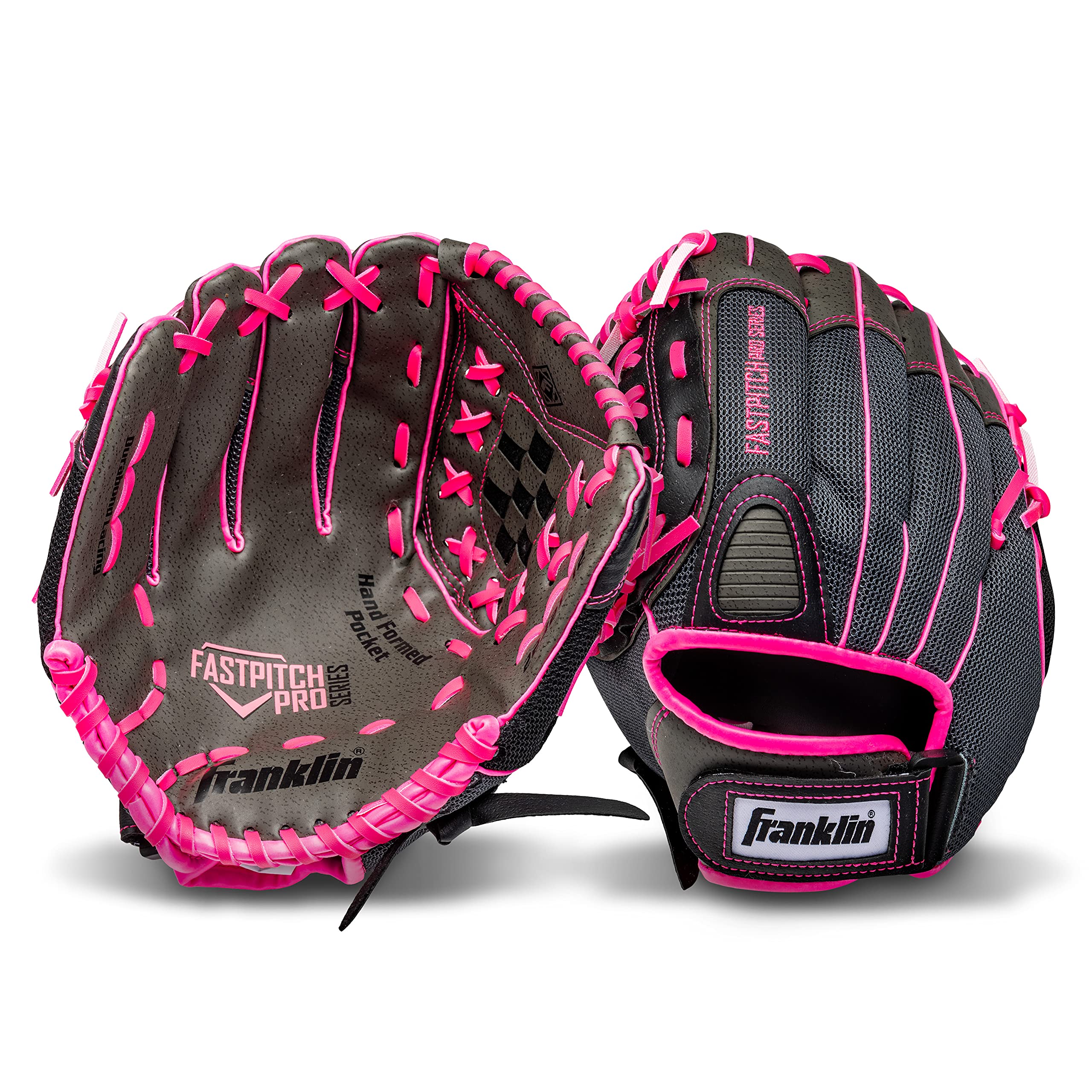 Franklin Sports Softball Glove - Left and Right Handed Softball Fielding Glove - Windmill Fastpitch Pro Series - Adult and Youth Fielding Glove - 12 Inch Left Hand Throw - Pink