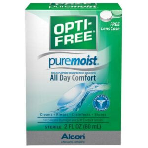 opti-free pure moist multi-purpose disinfecting solution, all day comfort 2 oz (pack of 3)