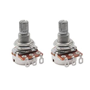 musiclily guitar mini size pots b500k split knurled long split 18mm shaft linear taper potentiometers for stratocaster and telecaster guitar bass parts(pack of 2)