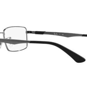 Ray-Ban RX6275 Rectangular Prescription Eyeglass Frames, Gunmetal/Demo Lens, 54 mm